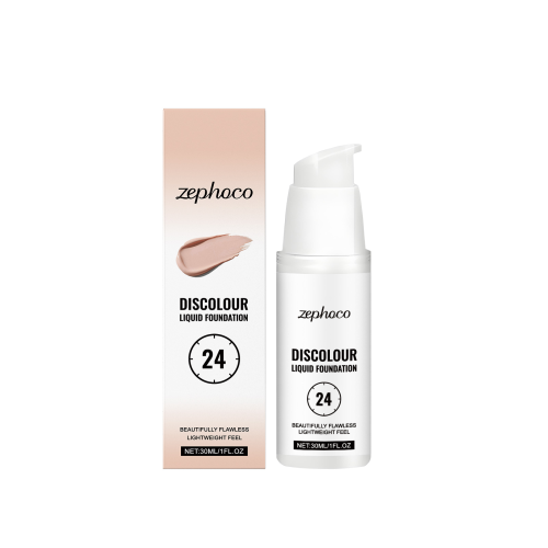 zephoco 保湿变色粉底液 保湿自然不脱妆哑光自然清透遮瑕粉底液