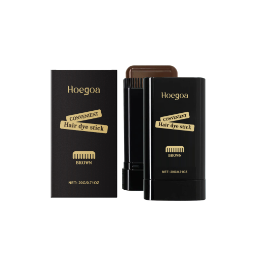 Hoegoa 棕色头发色彩棒 修饰头发自然遮盖便携设计头发补色护理棒
