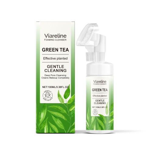 Viareline 绿茶泡沫洗面奶 温和成分深层清洁毛孔清爽洁面不油腻