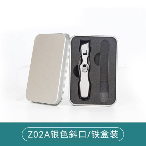 新款不锈钢防（银色） 飞溅指甲钳 厚甲克星斜口大号锋利美甲指甲刀套装
