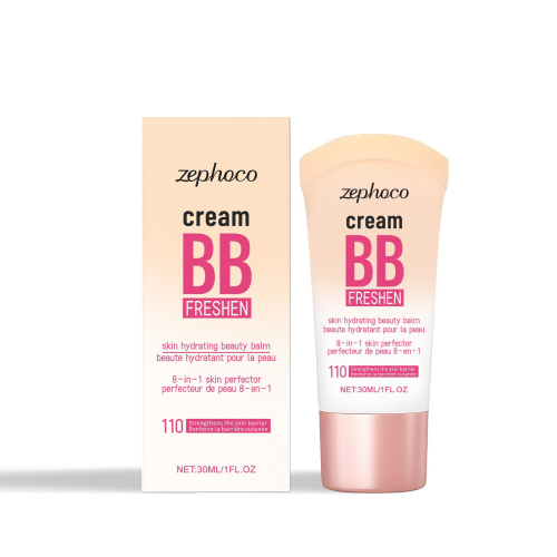 zephoco 肤粉色亮肤遮瑕BB霜 自然轻薄保湿焕亮哑光清透水润持妆