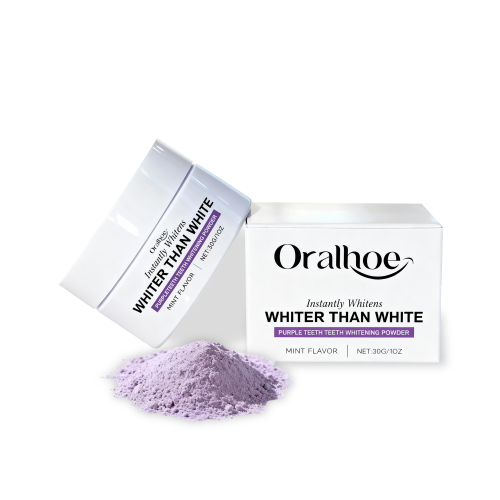 Oralhoe 紫色牙粉 薄荷味清新口气支持牙龈助力牙釉质护理牙粉