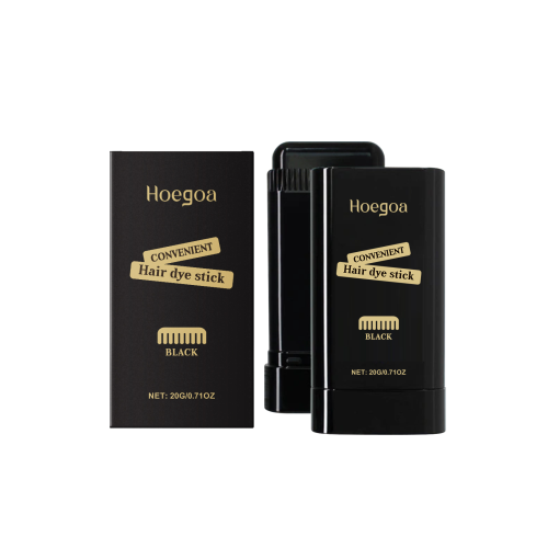 Hoegoa 黑色头发色彩棒 遮盖发色一次性补色笔带梳子临时头发补色