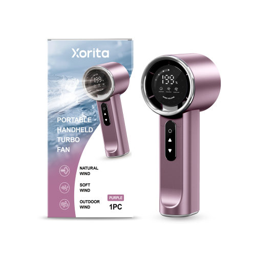 Xorita 紫色高速手持风扇 三档风力自由调节快充超长续航静音便携