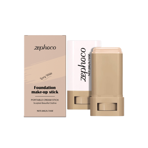 zephoco 象牙白保湿遮瑕粉底棒 自然轻薄水润提亮肤色持久不脱妆